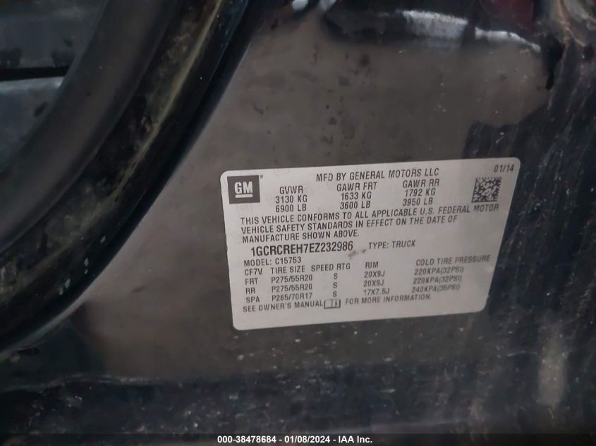 2014 CHEVROLET SILVERADO 1500 1LT - 1GCRCREH7EZ232986