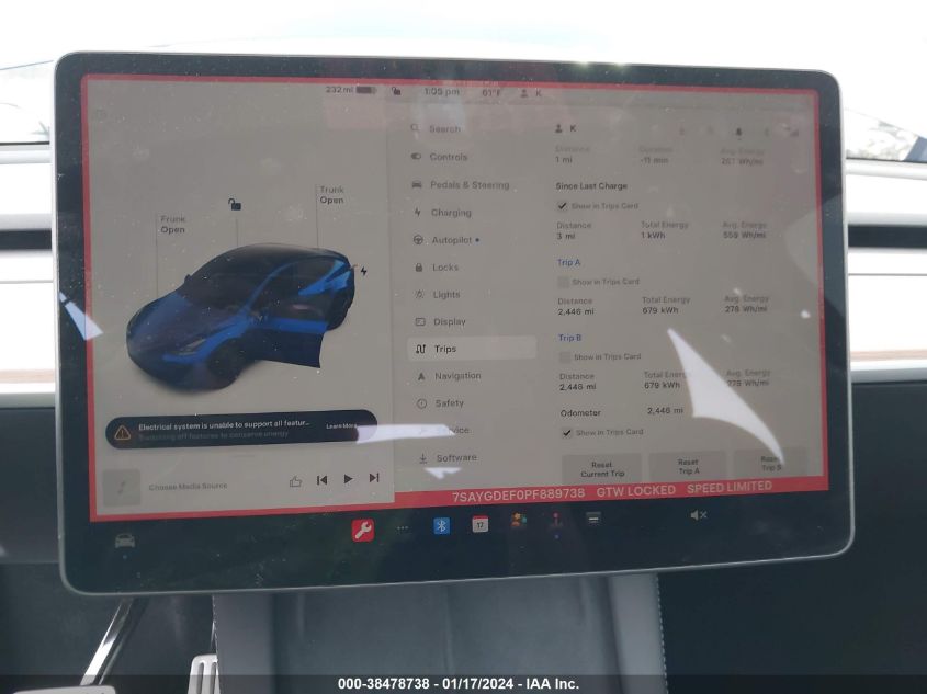 2023 TESLA MODEL Y AWD/PERFORMANCE DUAL MOTOR ALL-WHEEL DRIVE - 7SAYGDEF0PF889738