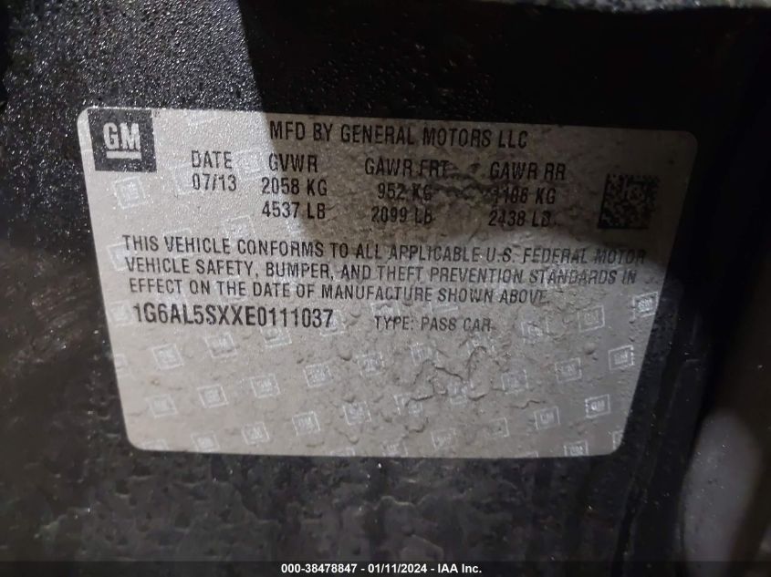 2014 CADILLAC ATS PREMIUM - 1G6AL5SXXE0111037