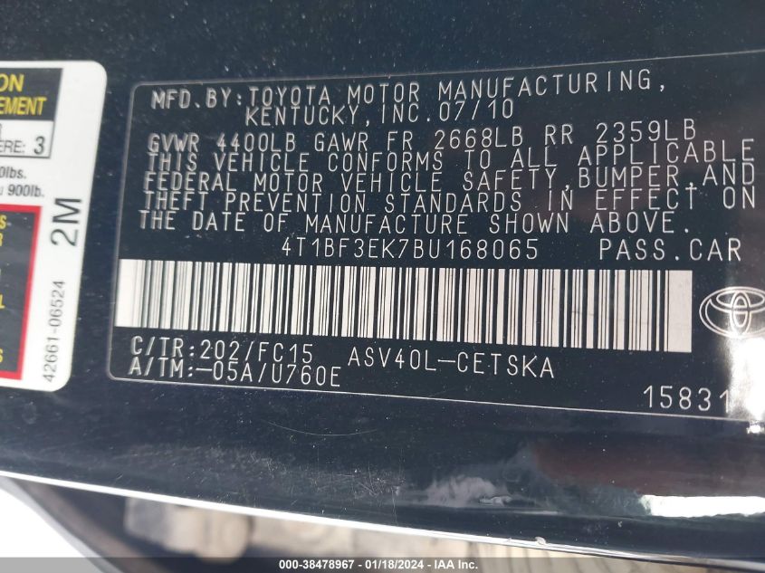2015 TOYOTA CAMRY XSE - 4T1BF1FK9FU025742