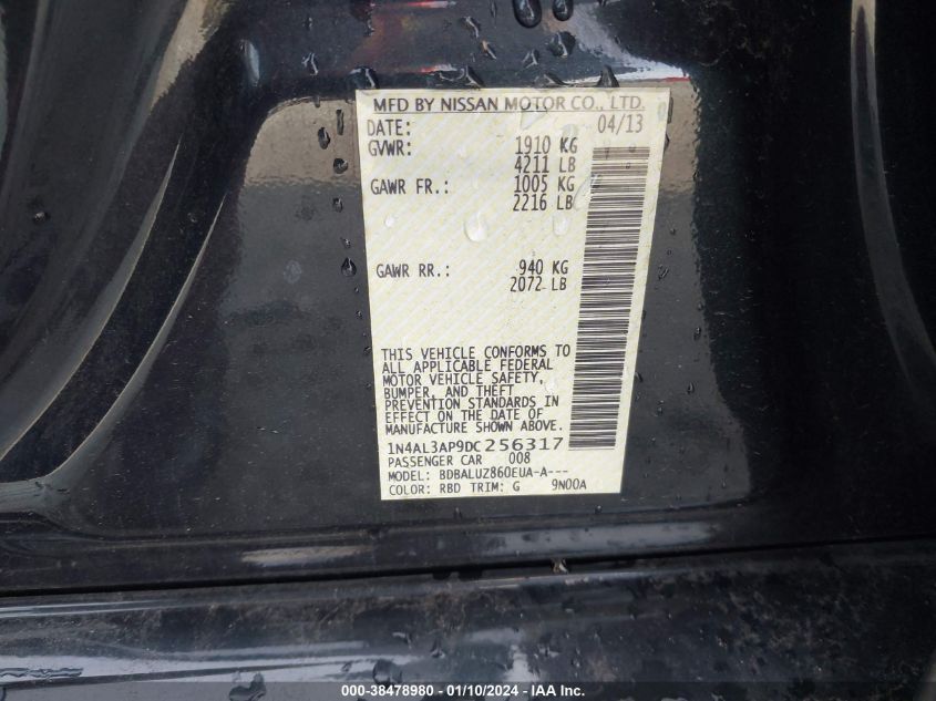 2013 NISSAN ALTIMA 2.5 SV - 1N4AL3AP9DC256317