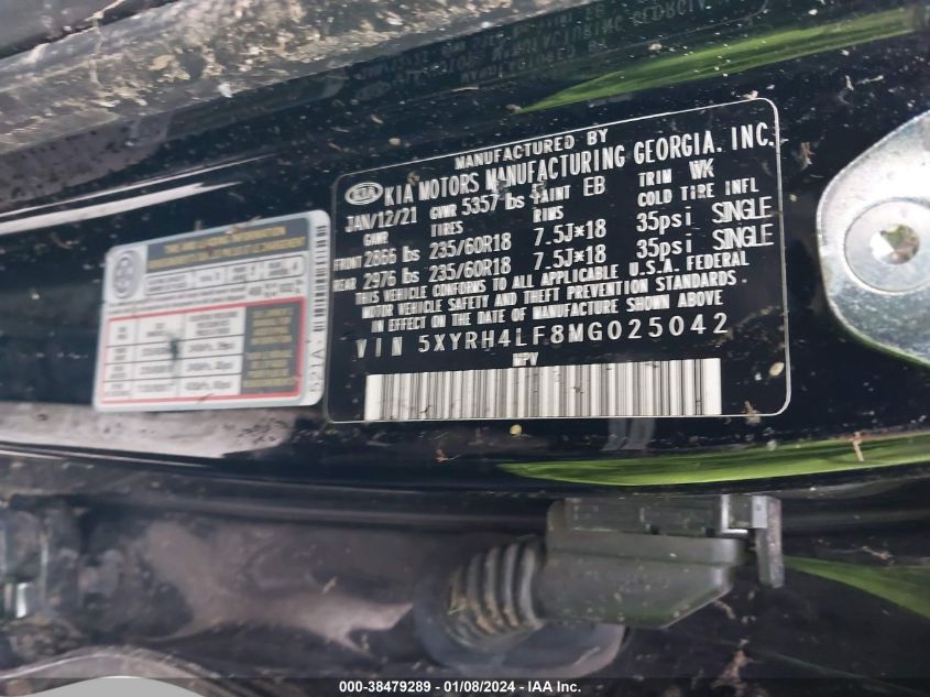 2021 KIA SORENTO EX - 5XYRH4LF8MG025042