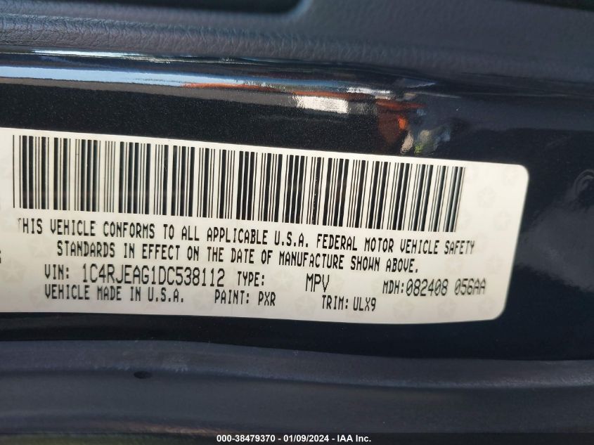 2013 JEEP GRAND CHEROKEE LAREDO - 1C4RJEAG1DC538112