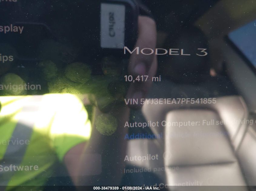 2023 TESLA MODEL 3 REAR-WHEEL DRIVE - 5YJ3E1EA7PF541855