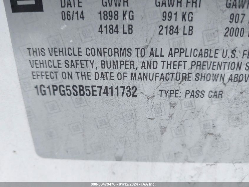 2014 CHEVROLET CRUZE LTZ - 1G1PG5SB5E7411732