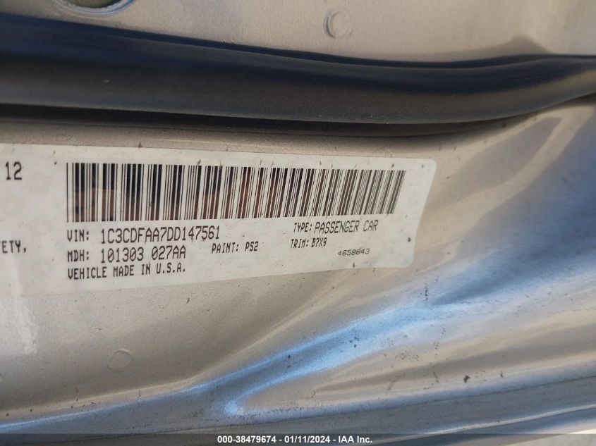 2013 DODGE DART SE/AERO - 1C3CDFAA7DD147561