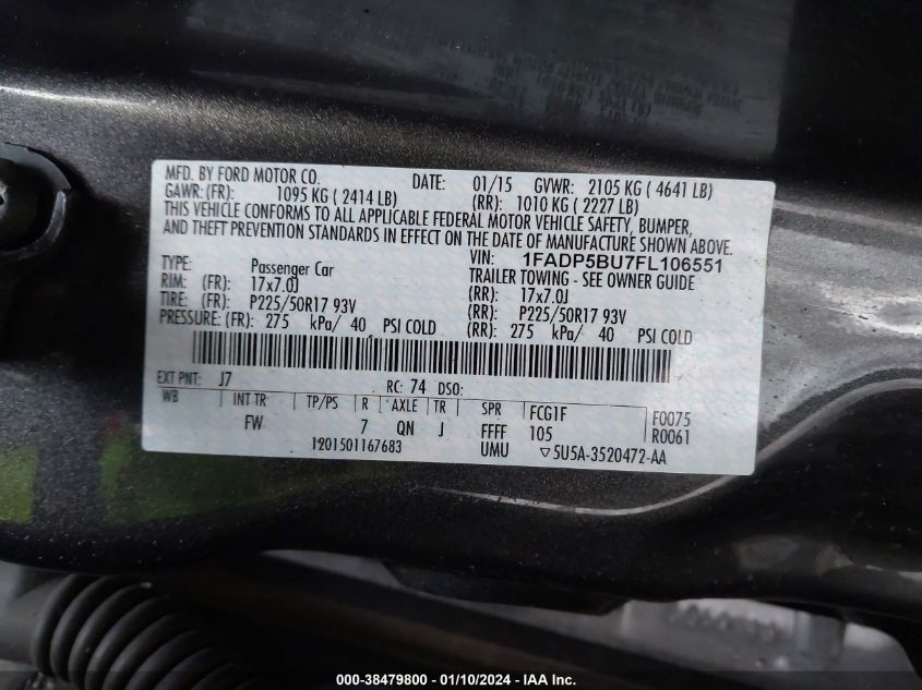 2015 FORD C-MAX HYBRID SEL - 1FADP5BU7FL106551