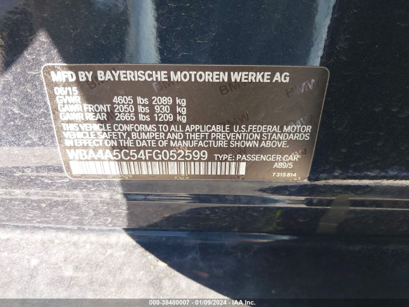 2015 BMW 428 GRAN COUPE WBA4A5C54FG052599