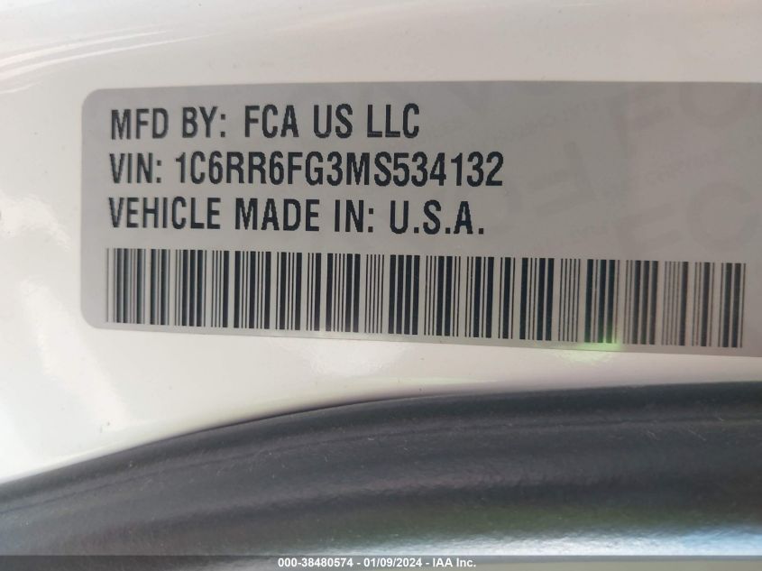 2021 RAM 1500 CLASSIC TRADESMAN - 1C6RR6FG3MS534132