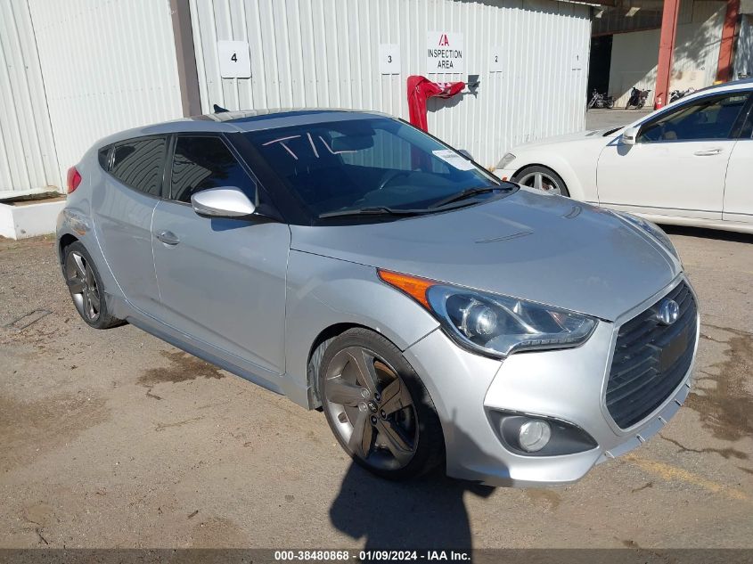2013 HYUNDAI VELOSTER TURBO W/BLUE - KMHTC6AE4DU101196