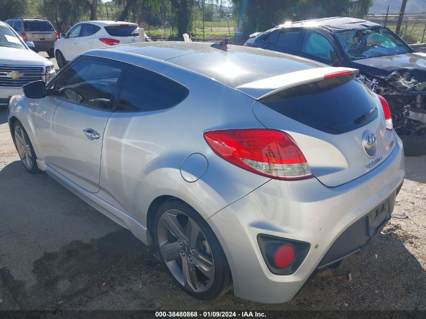 2013 HYUNDAI VELOSTER TURBO W/BLUE - KMHTC6AE4DU101196
