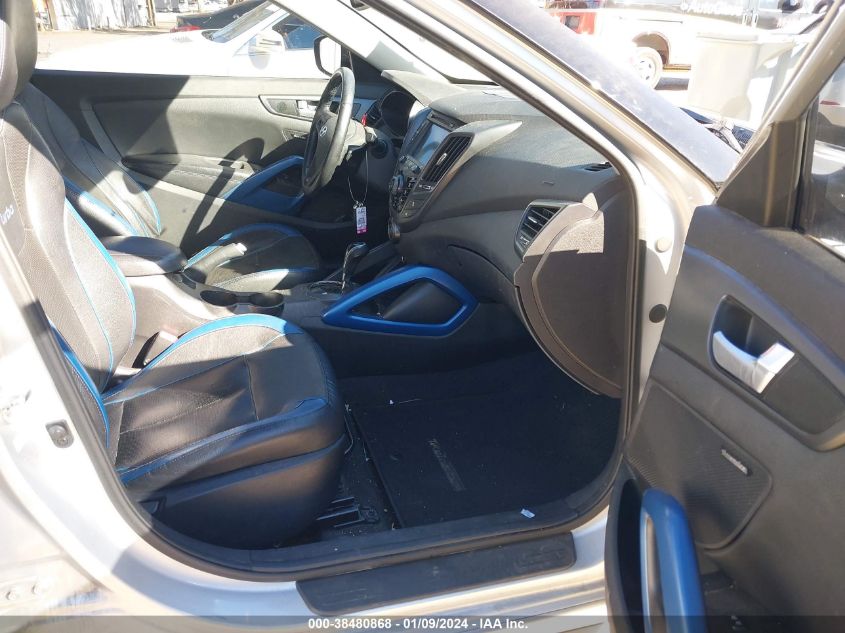 2013 HYUNDAI VELOSTER TURBO W/BLUE - KMHTC6AE4DU101196