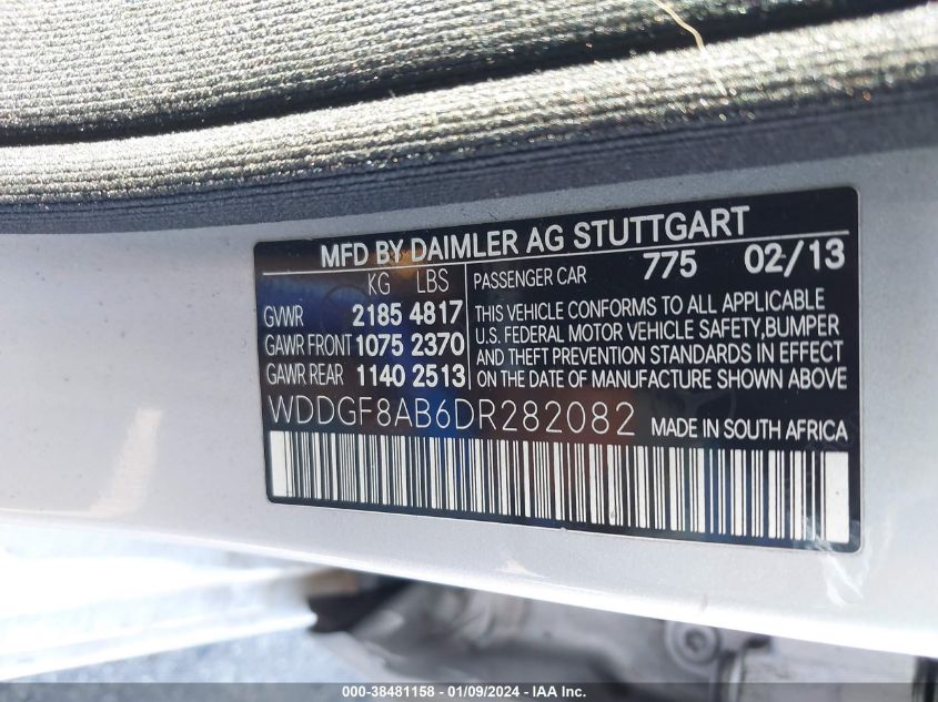 2013 MERCEDES-BENZ C 300 LUXURY 4MATIC/SPORT 4MATIC - WDDGF8AB6DR282082