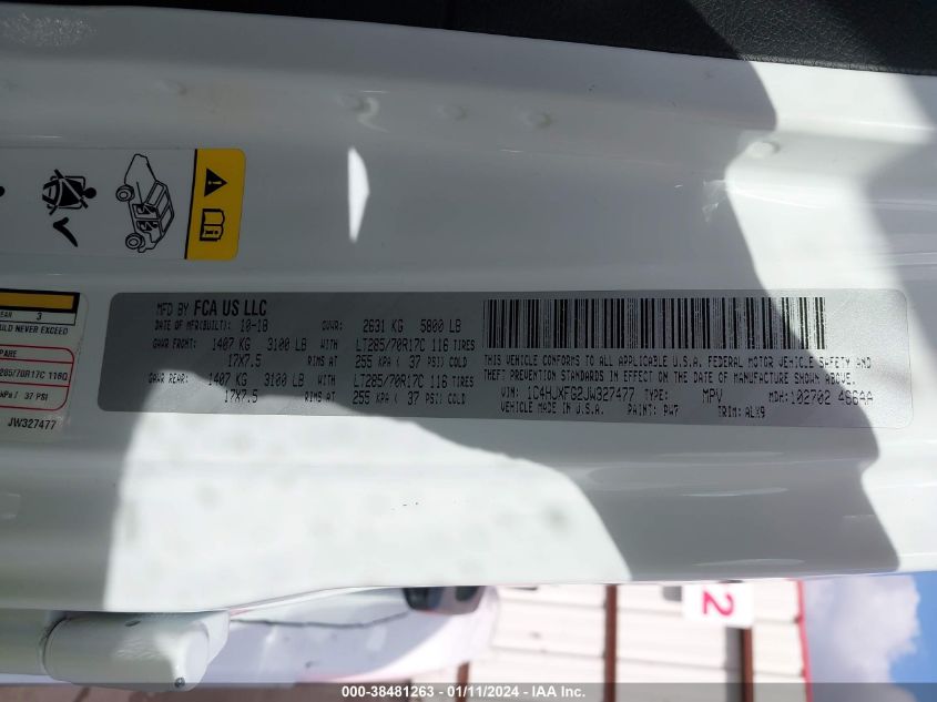 2018 JEEP WRANGLER UNLIMITED RUBICON - 1C4HJXFG2JW327477