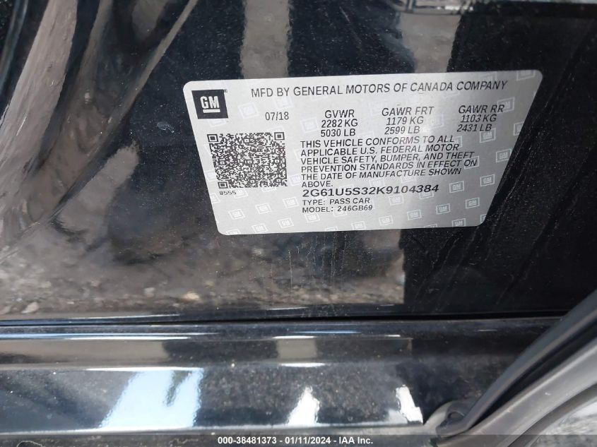 2019 CADILLAC XTS - 2G61U5S32K9104384