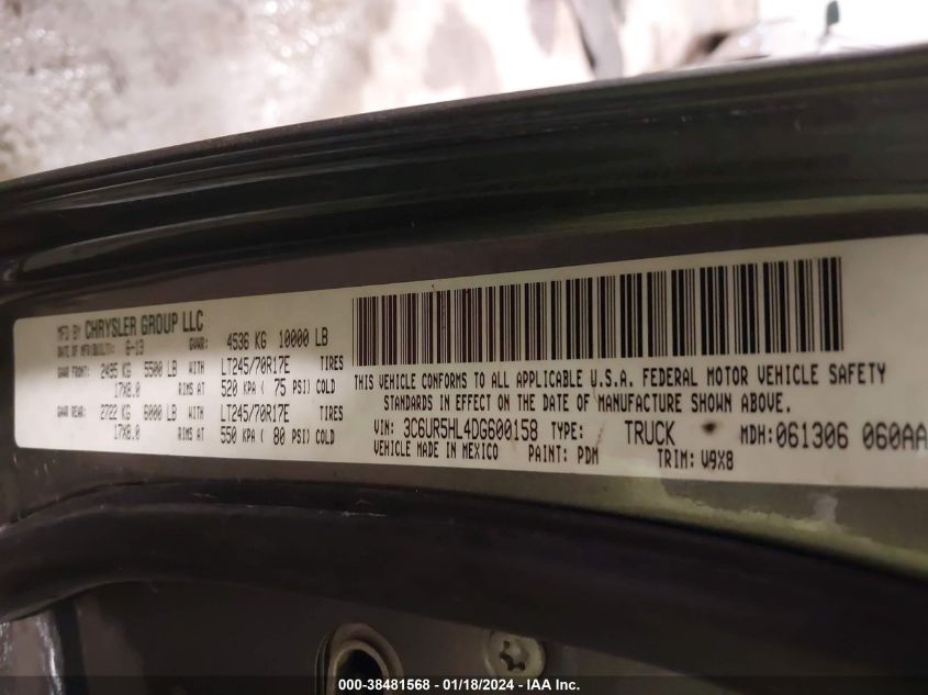 2013 RAM 2500 ST - 3C6UR5HL4DG600158