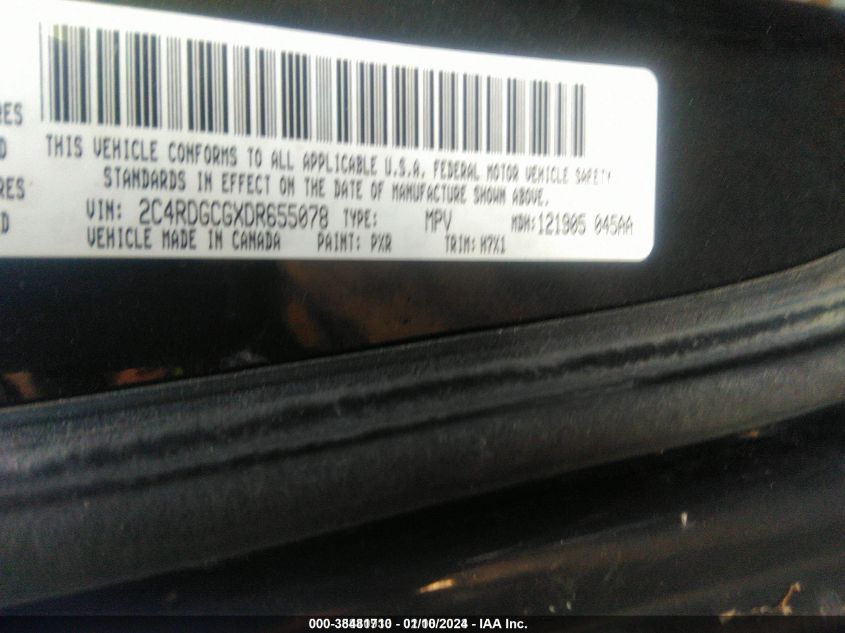 2013 DODGE GRAND CARAVAN SXT - 2C4RDGCGXDR655078