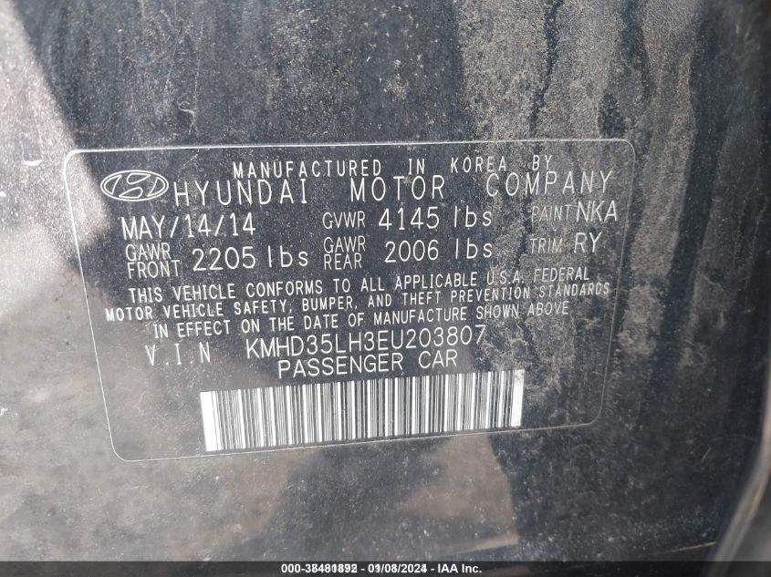 2014 HYUNDAI ELANTRA GT - KMHD35LH3EU203807