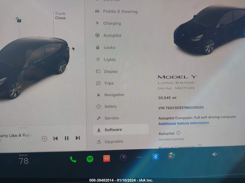 VIN 7SAYGDEE1NA005629 2022 TESLA MODEL Y LONG RANGE DUAL MOTOR ALL-WHEEL DRIVE