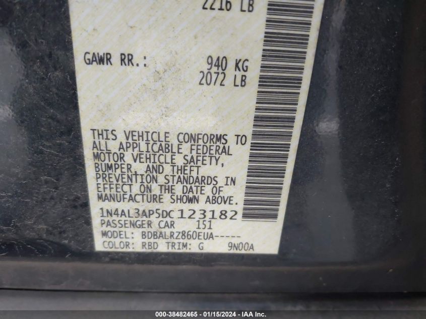2013 NISSAN ALTIMA 2.5 S - 1N4AL3AP5DC123182