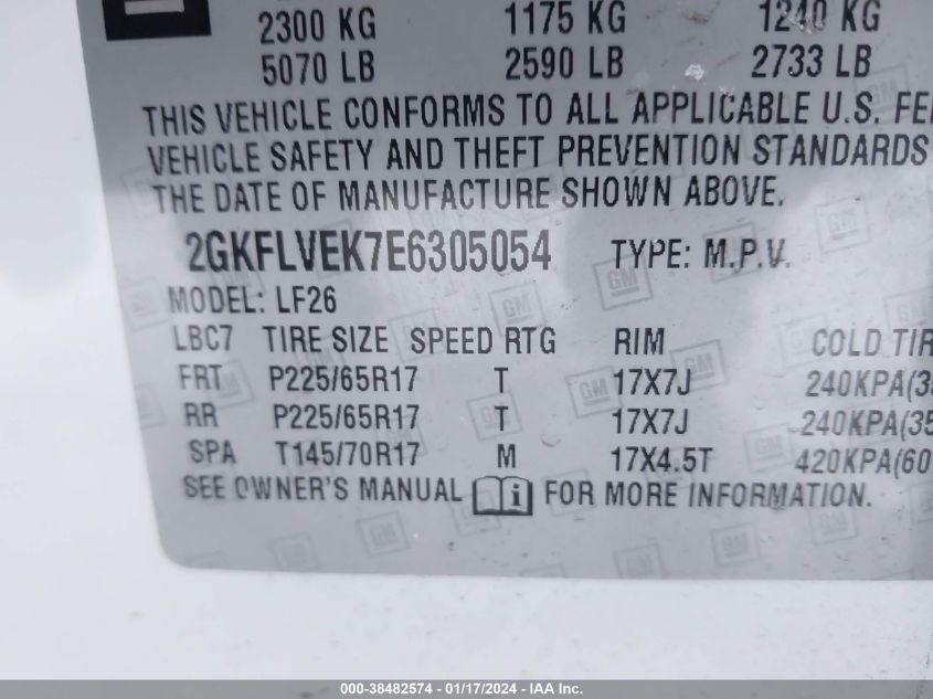 2014 GMC TERRAIN SLE-1 - 2GKFLVEK7E6305054