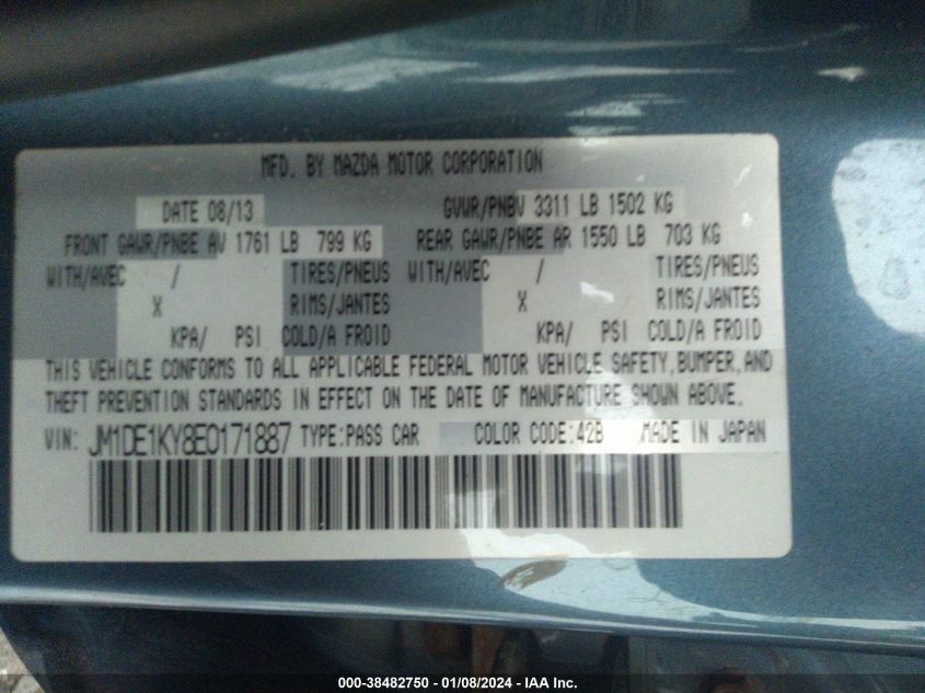 2014 MAZDA MAZDA2 SPORT - JM1DE1KY8E0171887