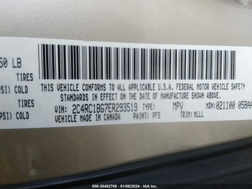 2014 CHRYSLER TOWN & COUNTRY TOURING - 2C4RC1BG7ER293519