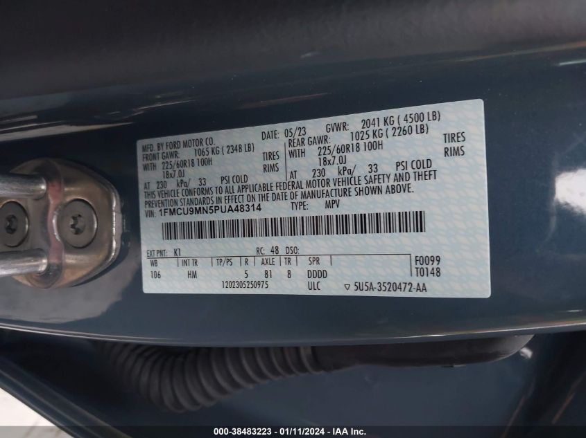 2023 FORD ESCAPE ST LINE - 1FMCU9MN5PUA48314