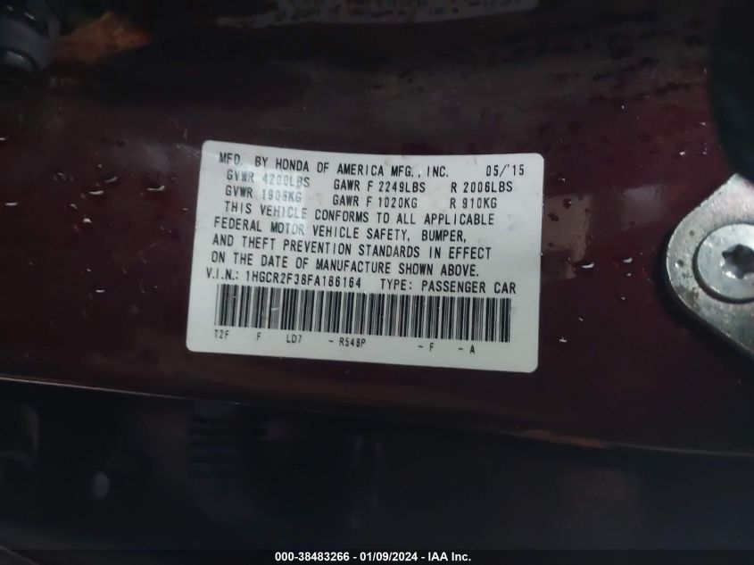 2015 HONDA ACCORD LX - 1HGCR2F38FA186164