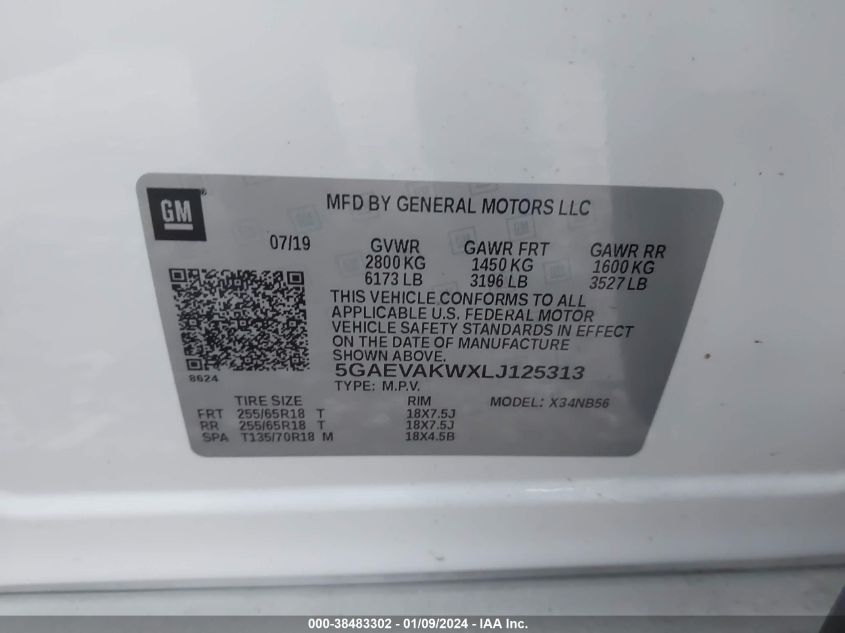 2020 BUICK ENCLAVE AWD ESSENCE - 5GAEVAKWXLJ125313