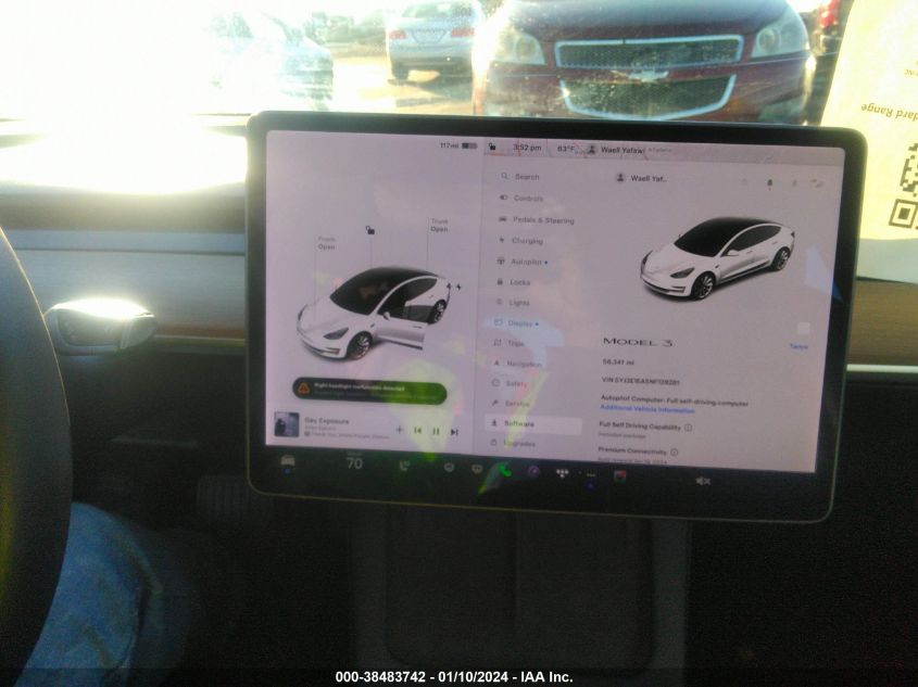 2022 TESLA MODEL 3 - 5YJ3E1EA5NF128281