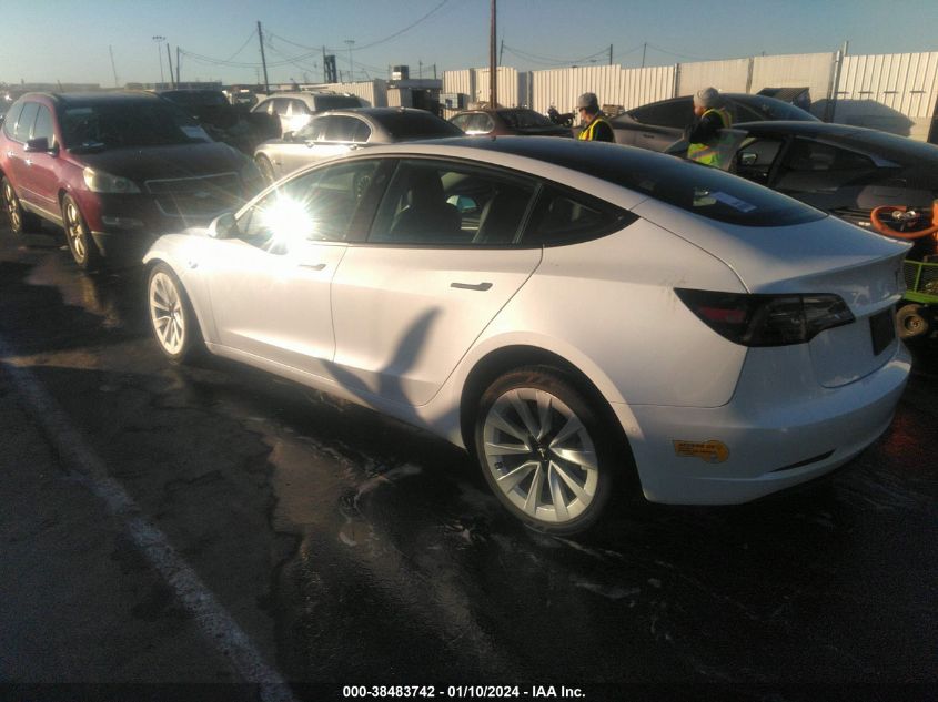 2022 TESLA MODEL 3 - 5YJ3E1EA5NF128281