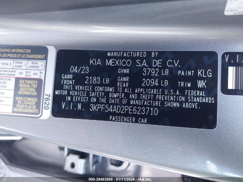 2023 KIA FORTE GT LINE - 3KPF54AD2PE623710