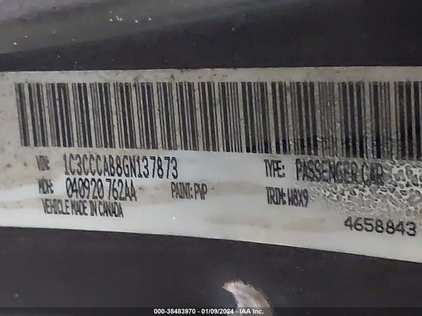 2016 CHRYSLER 200 LIMITED - 1C3CCCAB8GN137873