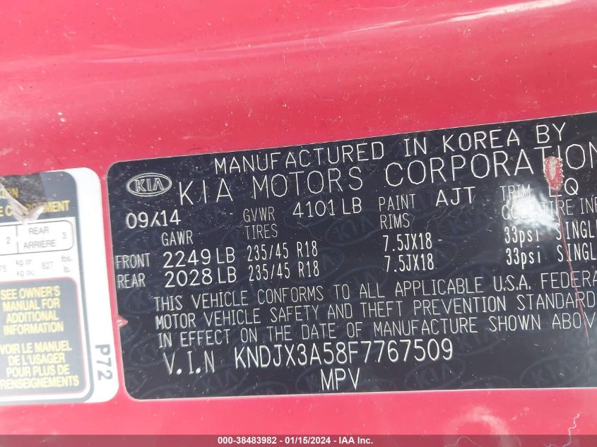 2015 KIA SOUL ! - KNDJX3A58F7767509