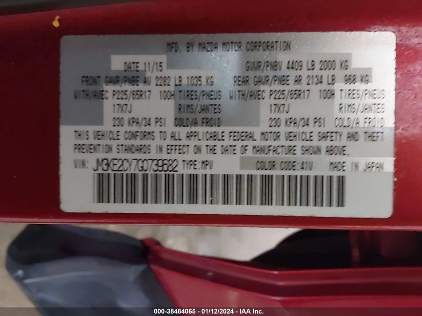 2016 MAZDA CX-5 TOURING - JM3KE2CY7G0739682