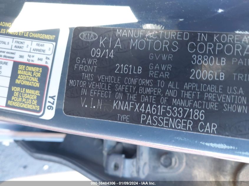 2015 KIA FORTE LX - KNAFX4A61F5337186