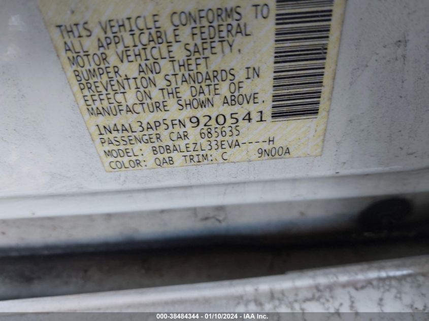 2015 NISSAN ALTIMA 2.5 S - 1N4AL3AP5FN920541