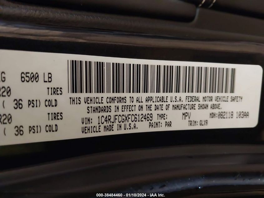 2015 JEEP GRAND CHEROKEE OVERLAND - 1C4RJFCGXFC612469