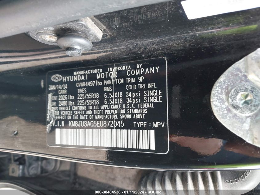 2014 HYUNDAI TUCSON LIMITED - KM8JU3AG5EU872045