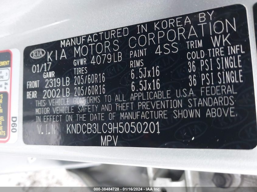 2017 KIA NIRO FE - KNDCB3LC9H5050201