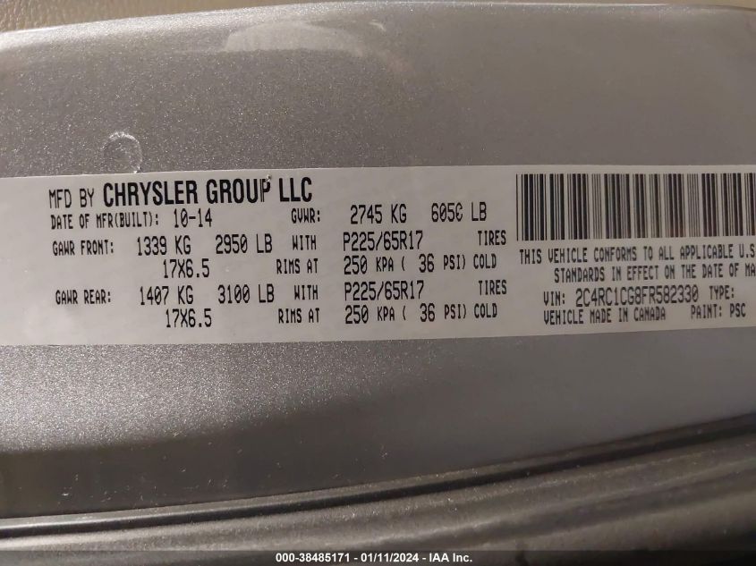 2015 CHRYSLER TOWN & COUNTRY TOURING-L - 2C4RC1CG8FR582330