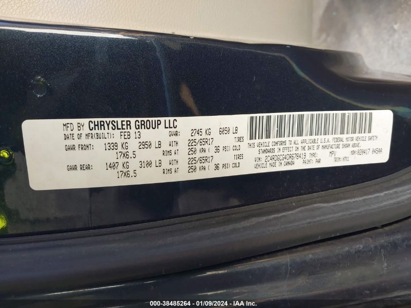 2013 DODGE GRAND CARAVAN SXT - 2C4RDGCG4DR678419