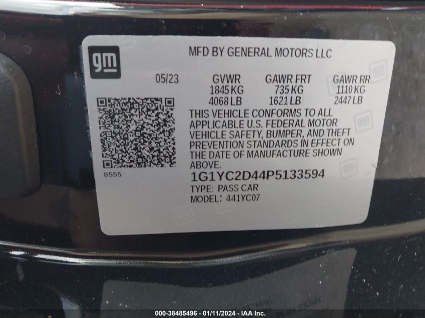 2023 CHEVROLET CORVETTE STINGRAY RWD  3LT - 1G1YC2D44P5133594