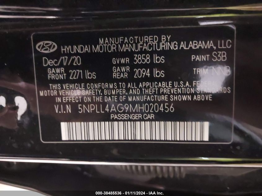 2021 HYUNDAI ELANTRA SE - 5NPLL4AG9MH020456
