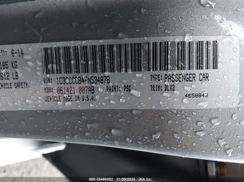 2015 CHRYSLER 200 C - 1C3CCCCB4FN534878