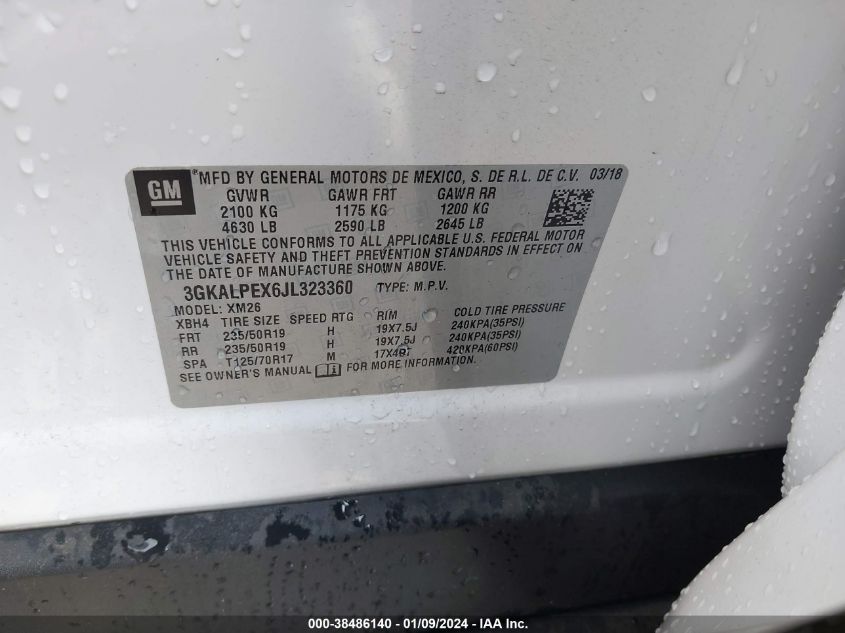 2018 GMC TERRAIN SLT - 3GKALPEX6JL323360