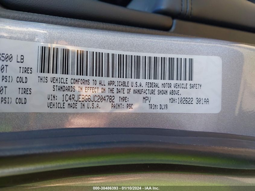 2018 JEEP GRAND CHEROKEE LIMITED - 1C4RJEBG6JC204782