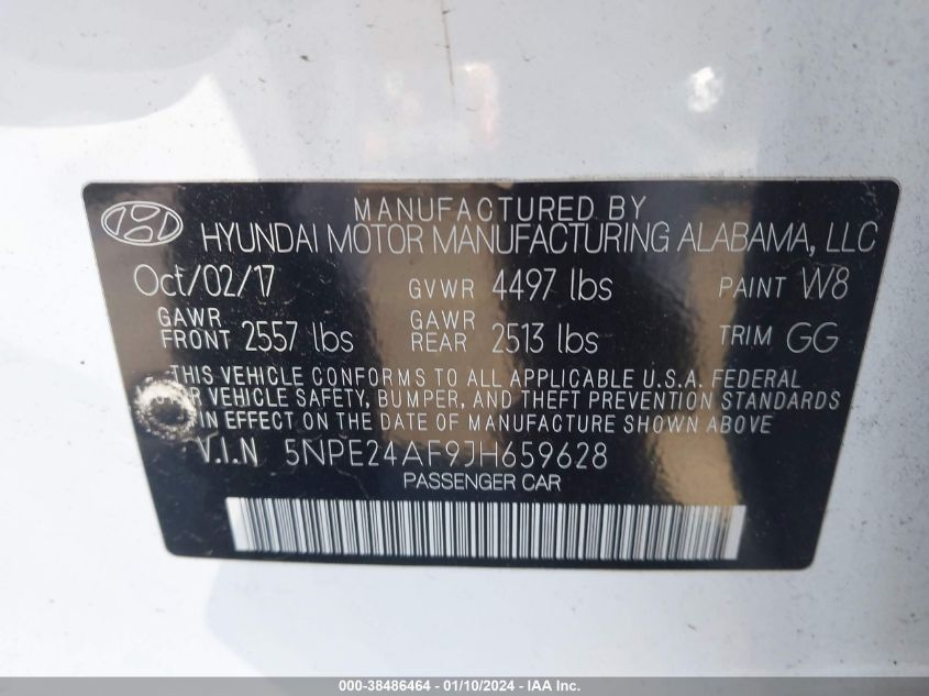 2018 HYUNDAI SONATA SE - 5NPE24AF9JH659628