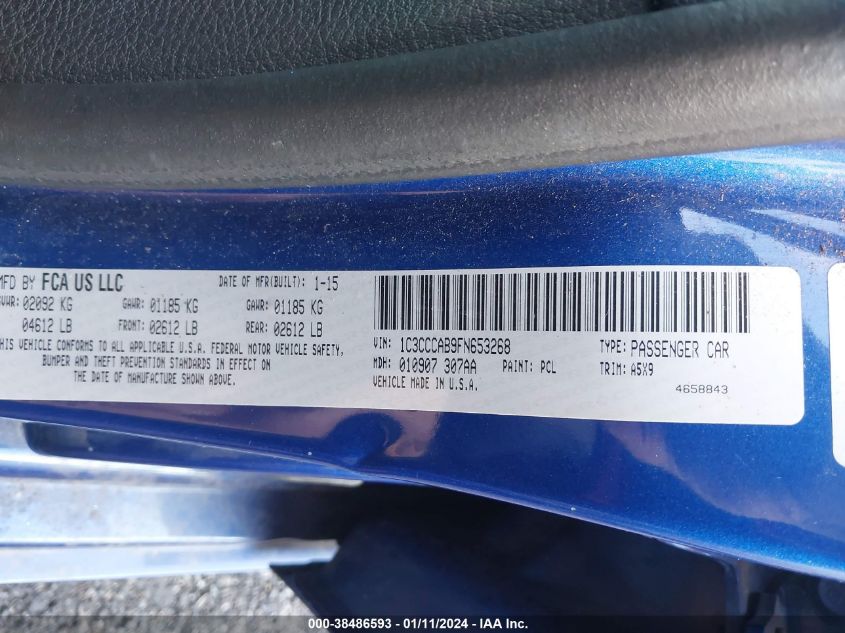 2015 CHRYSLER 200 LIMITED - 1C3CCCAB9FN653268